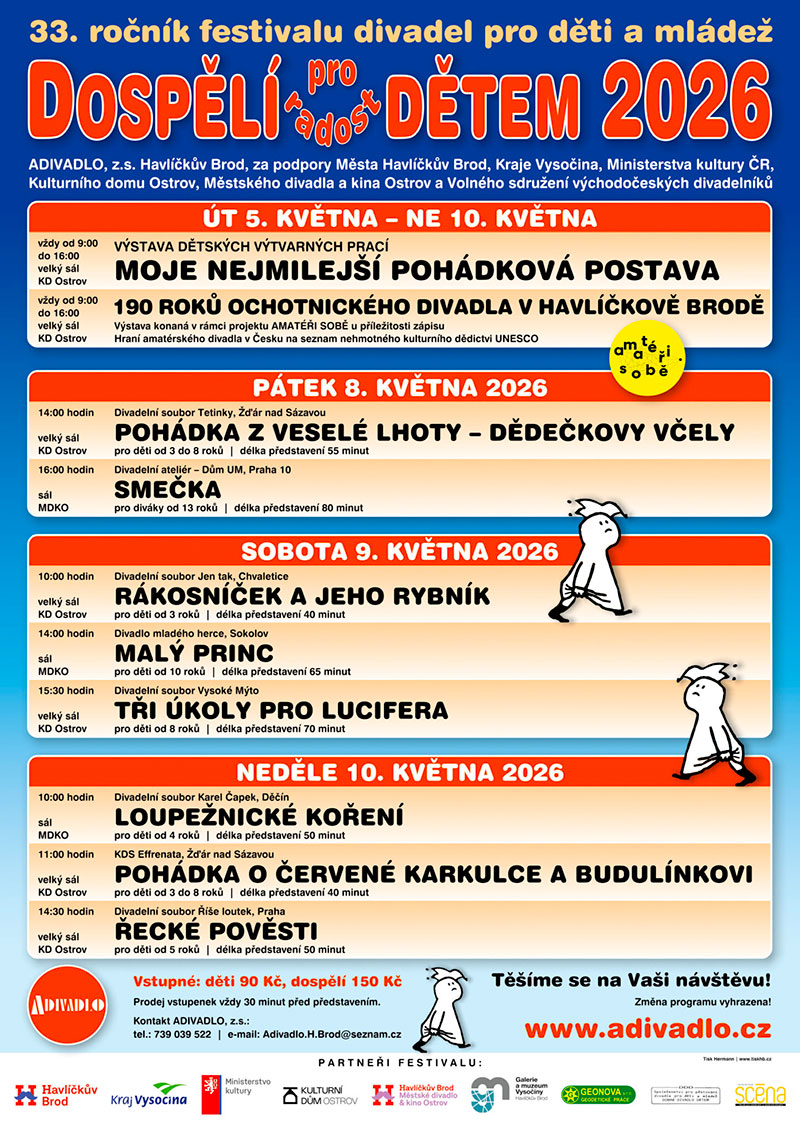 DOSPĚLÍ (pro radost) DĚTEM 2026 v Havlíčkově Brodě na Ostrově